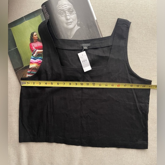 New Ann Taylor Square Neck Tank Top/Blouse In Black Size LT - Picture 7 of 9
